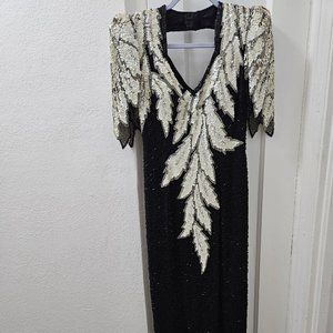 vintage party dresses 1980s (black and wight) - Lillie Rubin